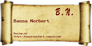 Bassa Norbert névjegykártya